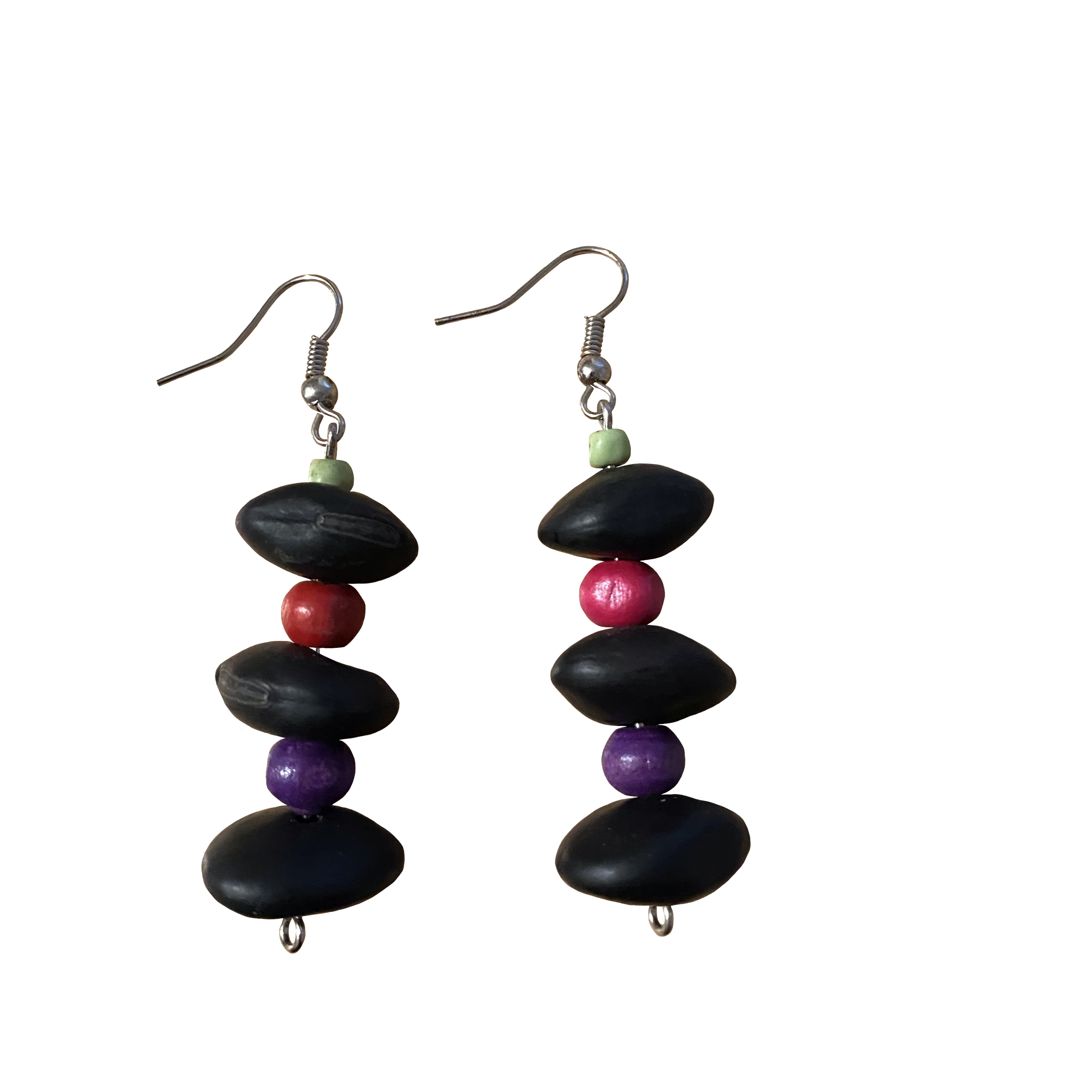 Wood beaded Earrings