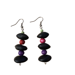Wood beaded Earrings