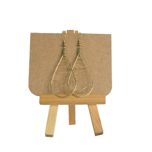Gold Drop Wire Earrings